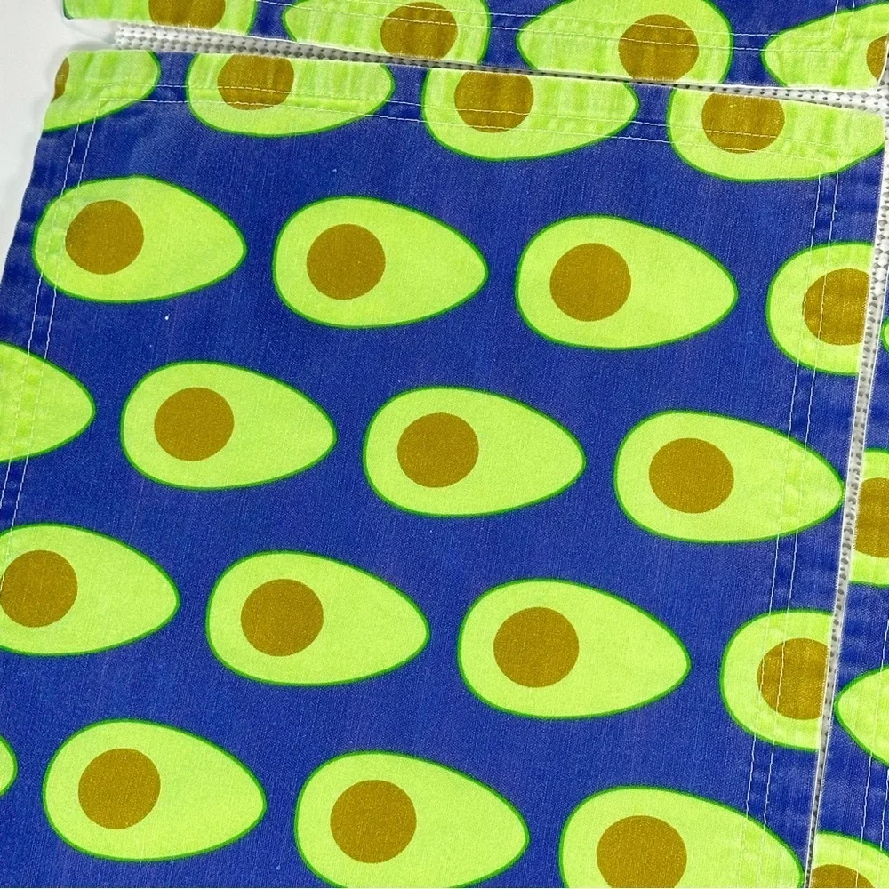 Spoonflower Linen Cotton Avocado Print Placemats Set of 12 Green Modern Heritage